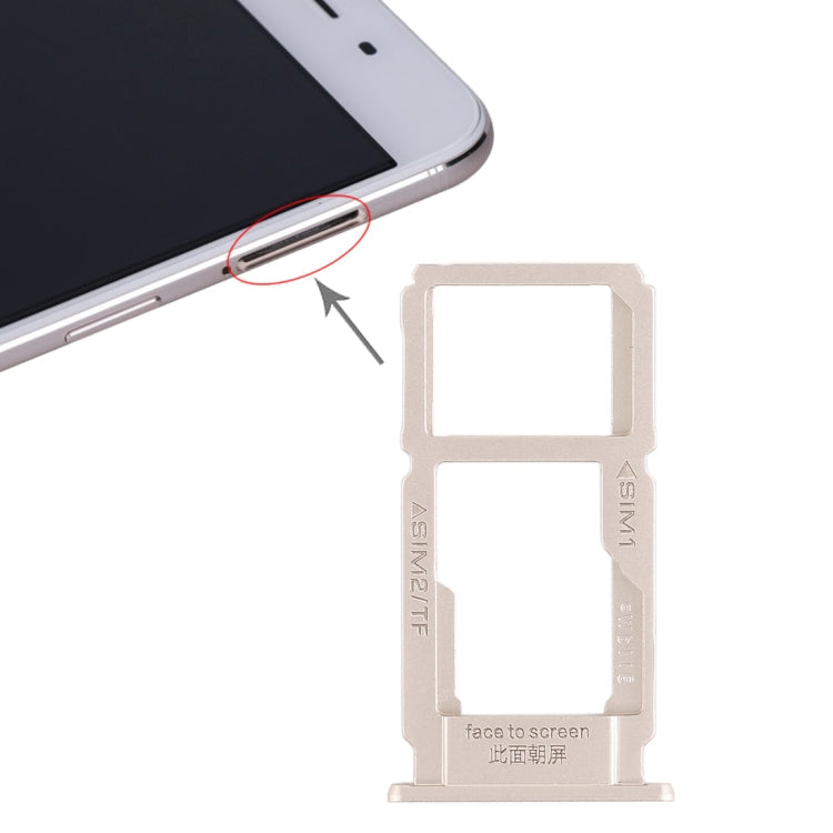 SIM Card Tray + SIM Card Tray / Micro SD Card Tray for Oppo R9sk (Gold)