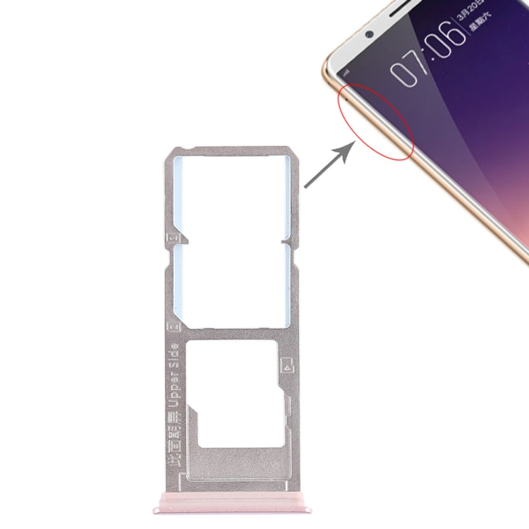 2 x Bandeja de Tarjeta SIM + Bandeja de Tarjeta Micro SD Para Vivo Y79 (Oro Rosa)