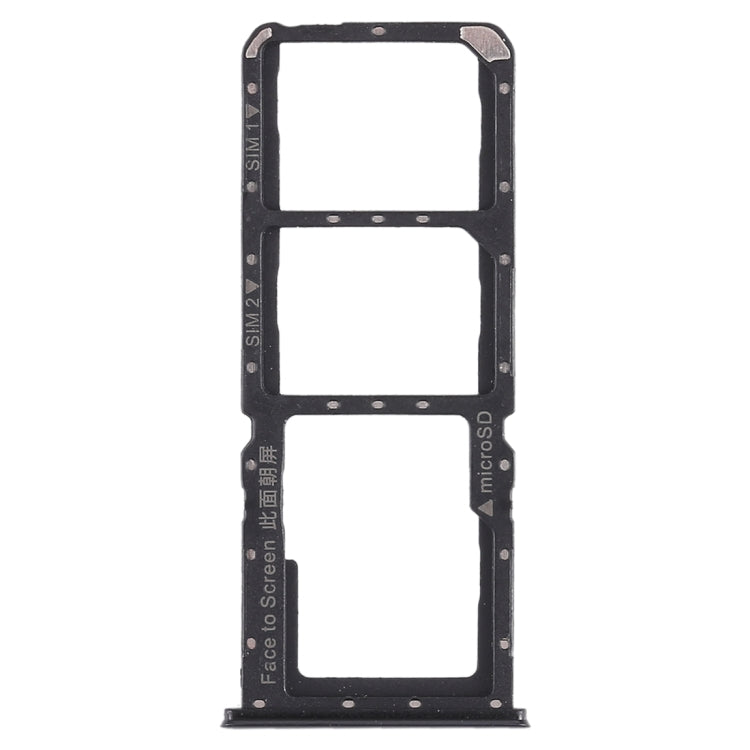2 x plateau de carte SIM + carte Micro SD pour Oppo A7X / F9 / F9 Pro / Realme 2 Pro (noir)