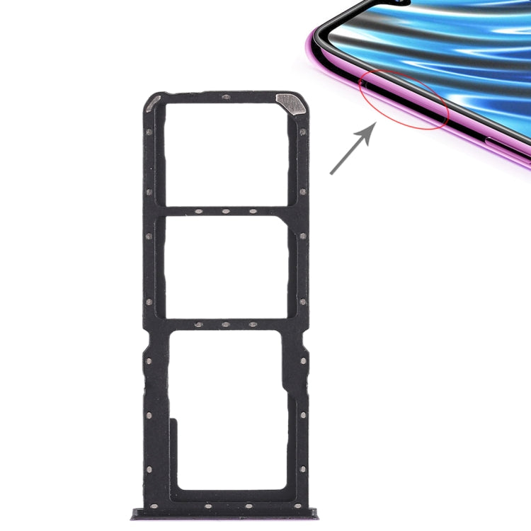 2 x SIM Card Tray + Micro SD Card For Oppo A7X / F9 / F9 Pro / Realme 2 Pro (Purple)