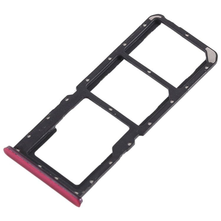 2 x plateau de carte SIM + carte Micro SD pour Oppo A7X / F9 / F9 Pro / Realme 2 Pro (rouge)