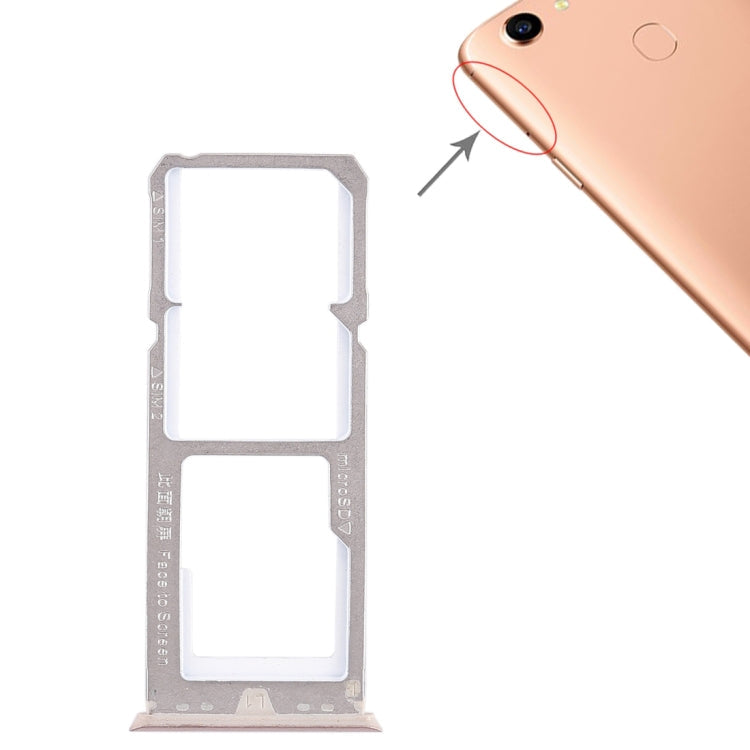 2 x SIM Card Tray + Micro SD Card Tray for Oppo A79 (Gold)
