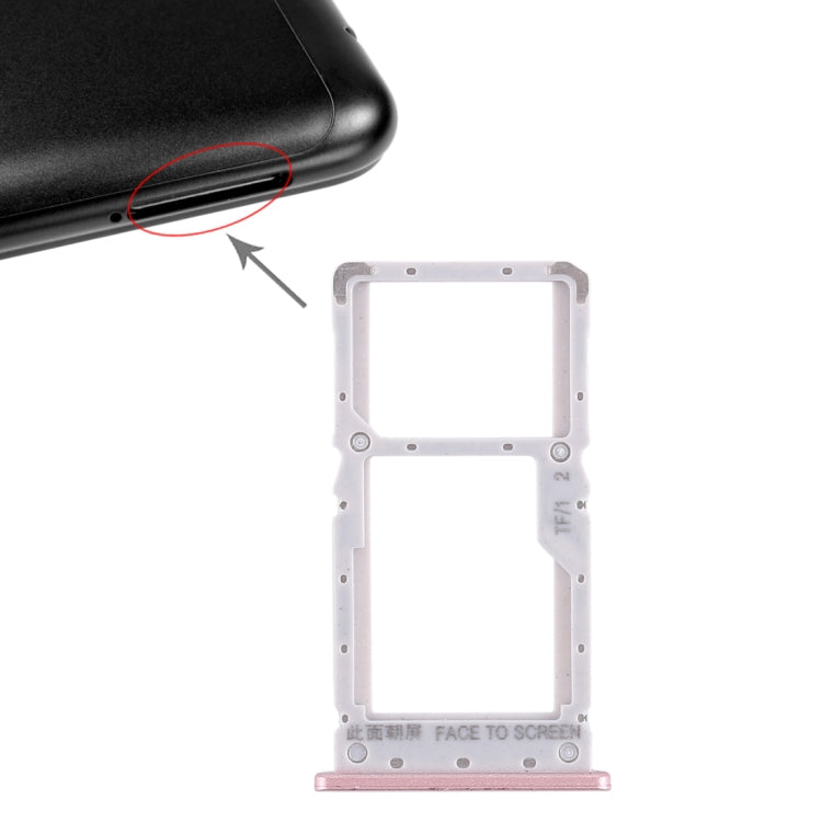 Bandeja de Tarjeta SIM + Bandeja de Tarjeta SIM / Bandeja de Tarjeta Micro SD Para Xiaomi Redmi Note 6 Pro (Oro Rosa)