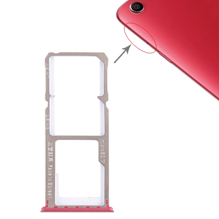 2 x Bandeja de Tarjeta SIM + Bandeja de Tarjeta Micro SD Para Oppo A1 (Rojo)