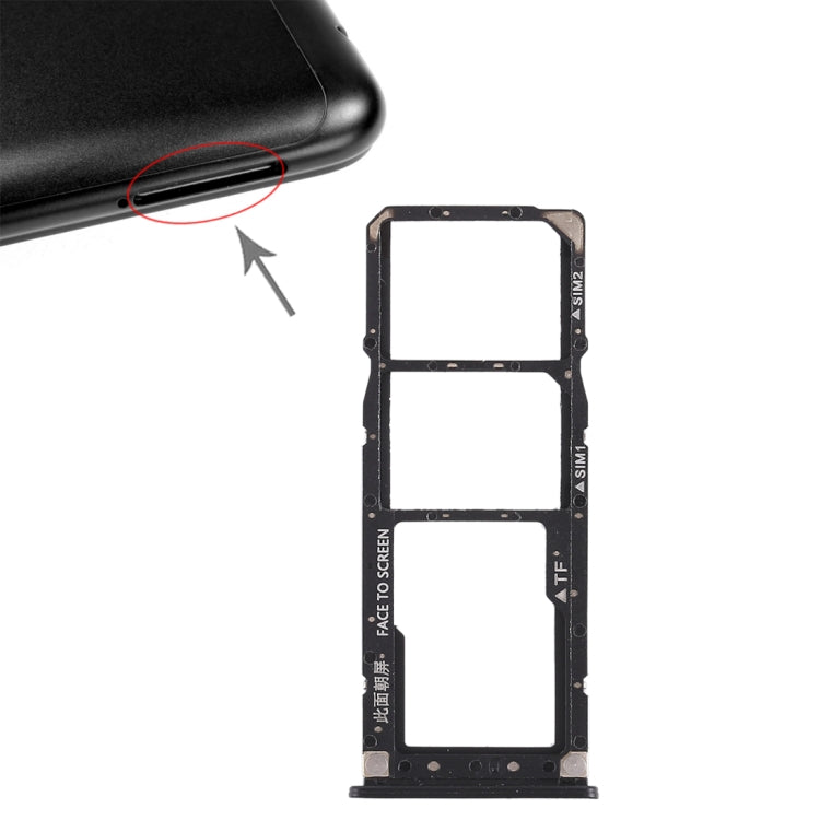 2 x SIM Card Tray + Micro SD Card Tray for Xiaomi Redmi 6 Pro (Black)