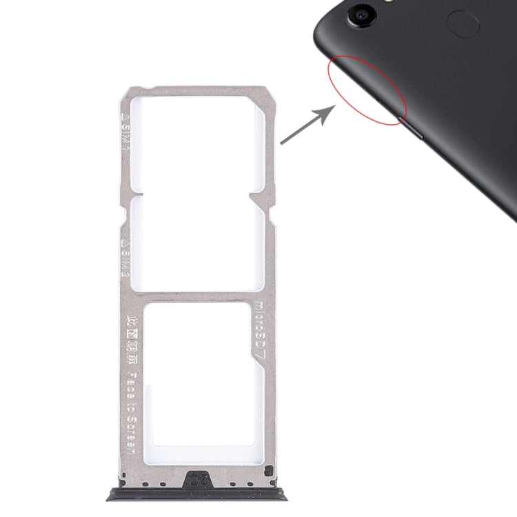 2 x SIM Card Tray + Micro SD Card Tray For Oppo A73 / F5 (Black)