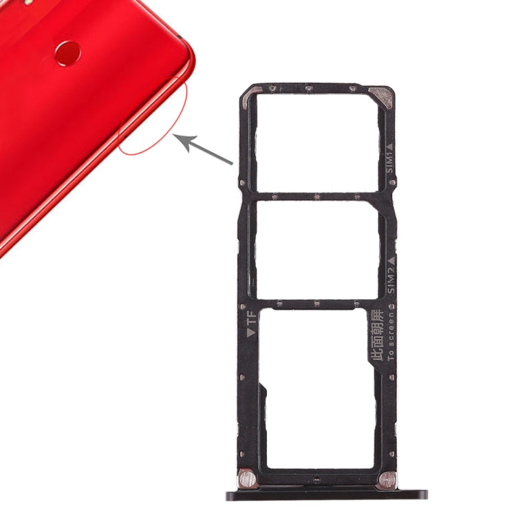 2 x Plateau de Carte SIM / Plateau de Carte Micro SD pour Huawei Honor 8X Max (Noir)