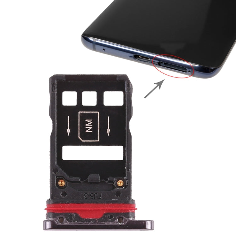 2 x plateau de carte SIM pour Huawei Mate 20 Pro (noir)