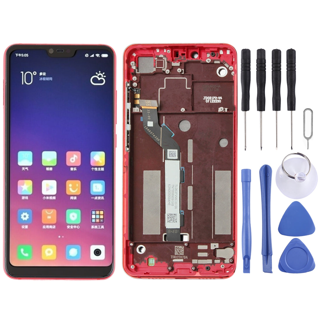 Pantalla Completa TFT + Tactil + Marco Xiaomi Mi 8 Lite Rojo