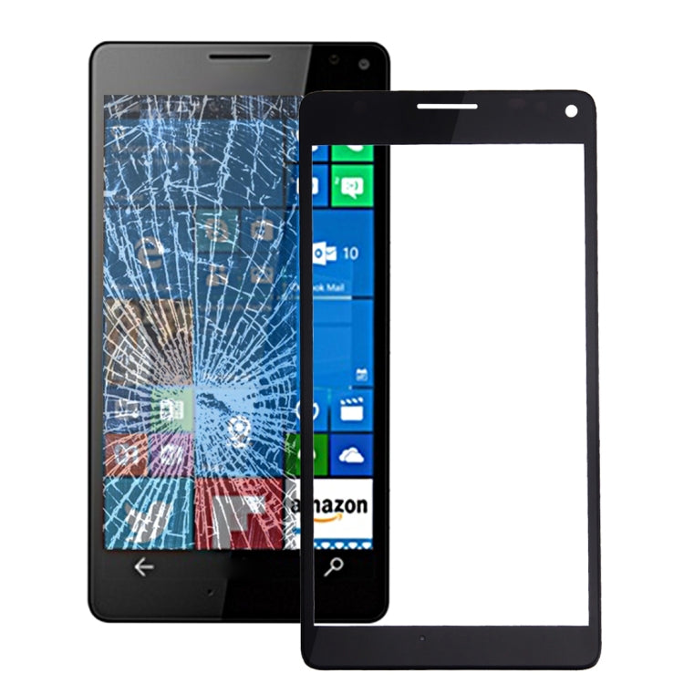 Lente de Cristal Exterior de Pantalla Frontal Original con Marco Para Microsoft Lumia 950 XL (Negro)