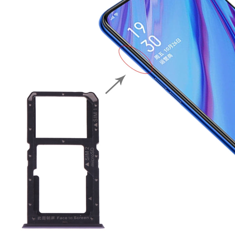 SIM Card Tray + SIM Card / Micro SD Card For Oppo A9 (Blue)