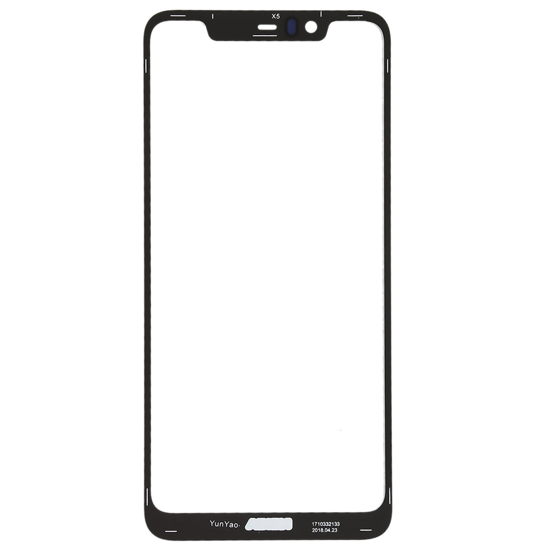Outer Glass Front Screen Nokia X5 Black