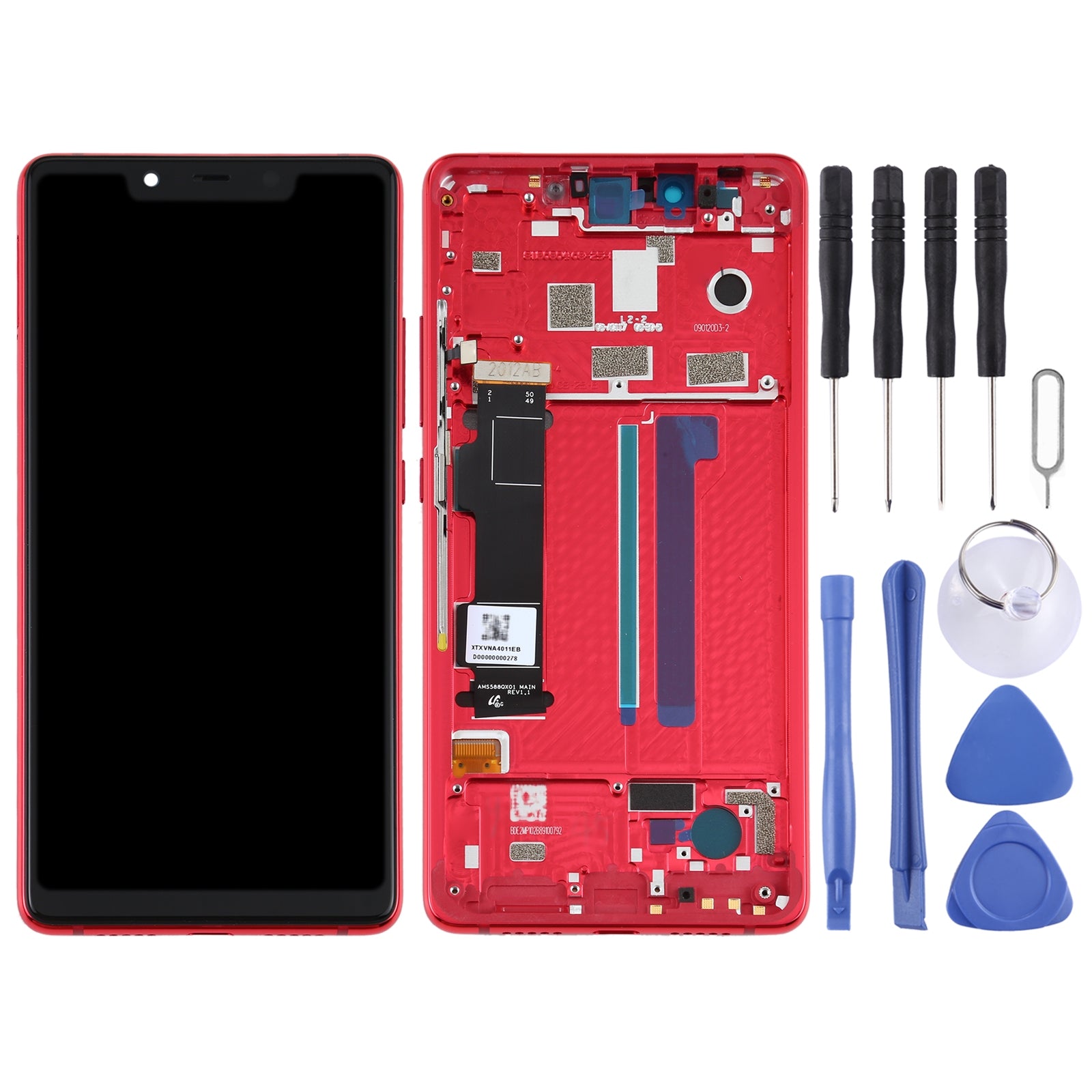 Ecran Complet LCD + Tactile + Châssis Xiaomi MI 8 SE Rouge