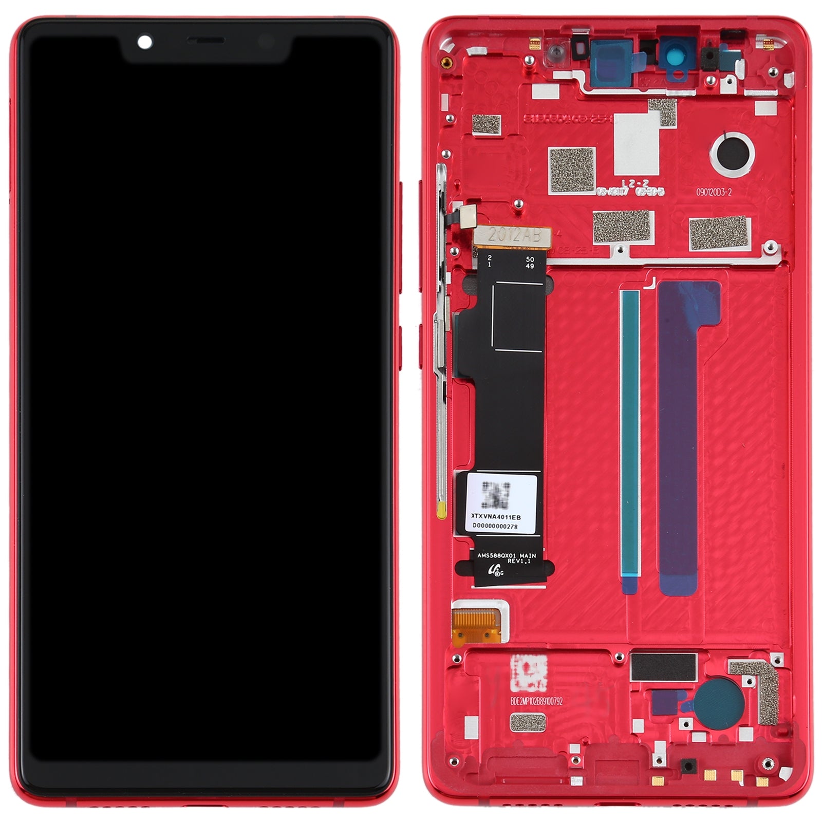 Ecran Complet LCD + Tactile + Châssis Xiaomi MI 8 SE Rouge