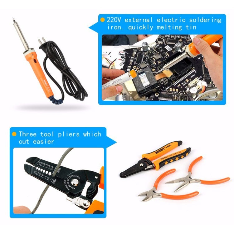 JAKEMY JM-P14 Soldering Repair Tool Set Tool Box Bag Wire Stripper Pliers Screwdriver US Plug