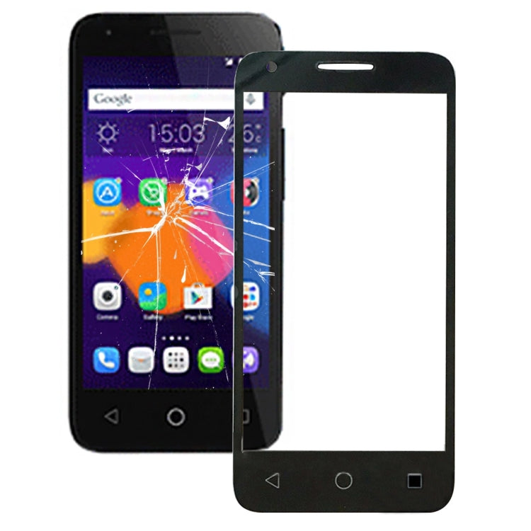 Front Screen Outer Glass Lens for Alcatel One Touch Pixi 3 4.5 / 5019 (Black)