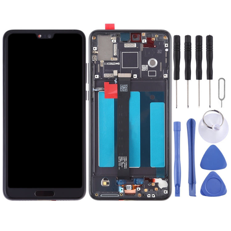 LCD Screen and Digitizer Full Assembly with Frame for Huawei P20 (Black)