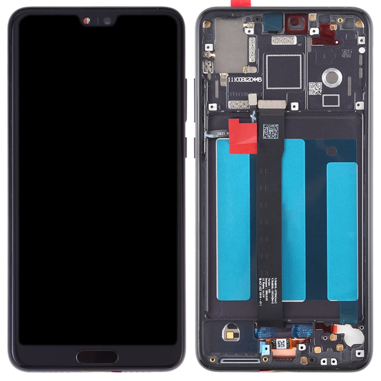 Pantalla LCD y Montaje Completo del Digitalizador con Marco Para Huawei P20 (Negro)