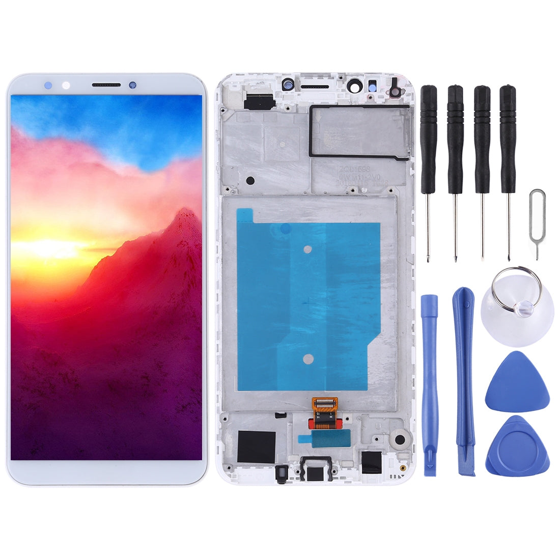 Full Screen LCD + Touch + Frame Huawei Y7 (2018) White