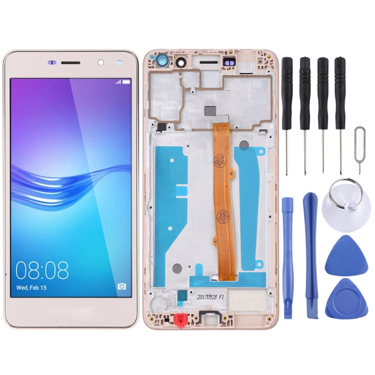 LCD Screen and Digitizer Full Assembly with Frame for Huawei Y5 (2017) (Gold)
