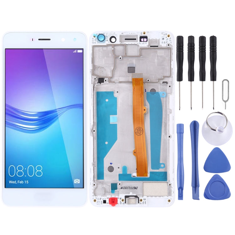 LCD Screen and Digitizer Full Assembly with Frame for Huawei Y5 (2017) (White)