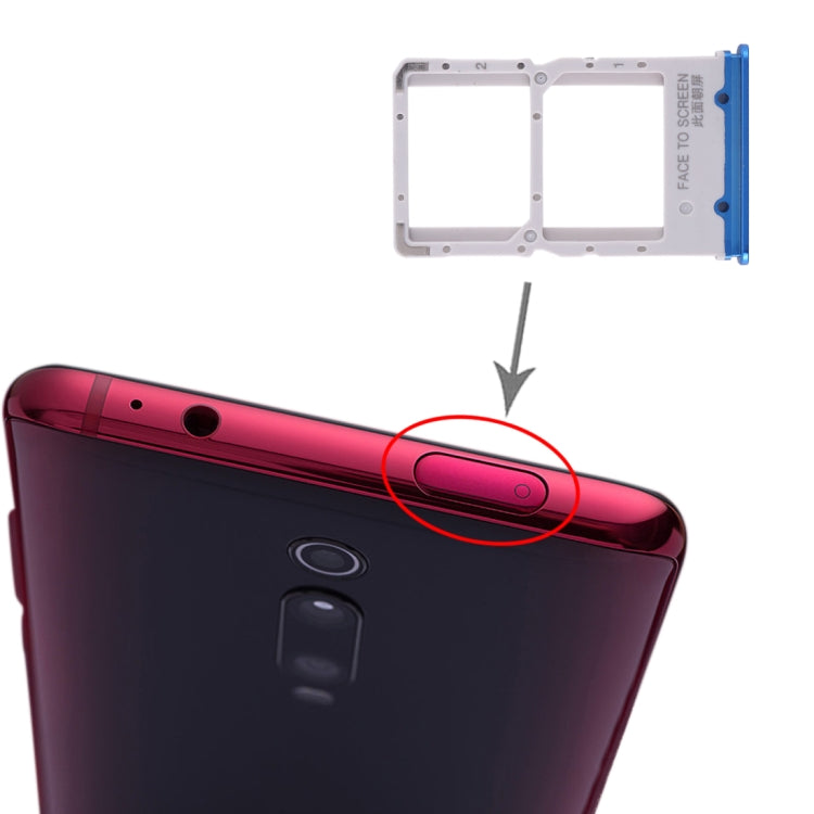 Tarjeta SIM + Bandeja de Tarjeta SIM Para Xiaomi Redmi K20 / K20 Pro / MI 9T / MI 9T Pro (Azul)