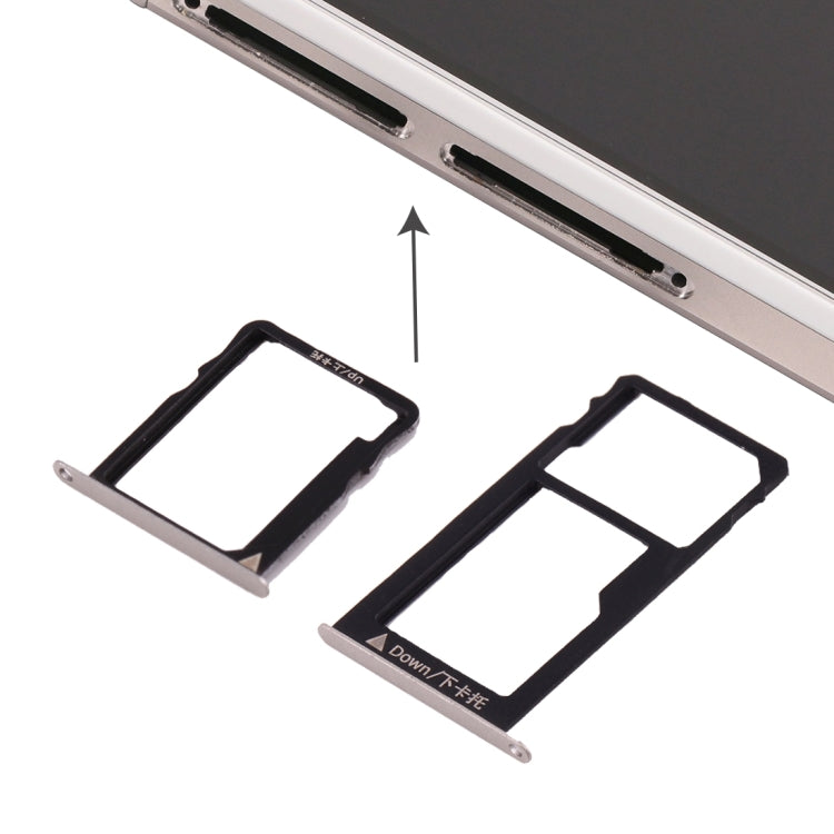 Huawei Honor 5X / GR5 Micro SIM Card Tray + Nano SIM and Micro SD Card Tray (Silver)