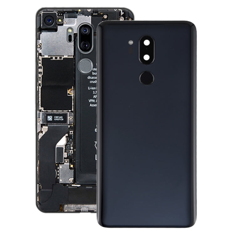 Coque arrière de batterie avec objectif d'appareil photo et capteur d'empreintes digitales pour LG G7 ThinQ / G710 / G710EM / G710PM / G710VMP (Noir)