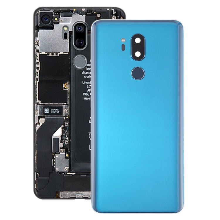 Coque arrière de batterie avec objectif d'appareil photo et capteur d'empreintes digitales pour LG G7 ThinQ / G710 / G710EM / G710PM / G710VMP (Bleu)