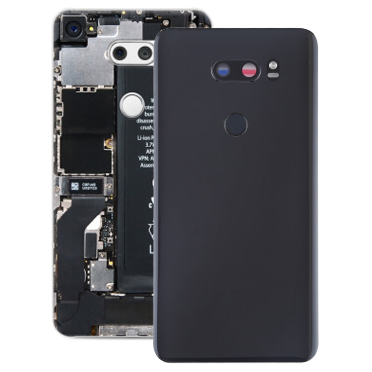 Coque arrière de batterie avec objectif d'appareil photo et capteur d'empreintes digitales pour LG V30 + / VS996 / LS998U / H933 / LS998U / H930 (Noir)