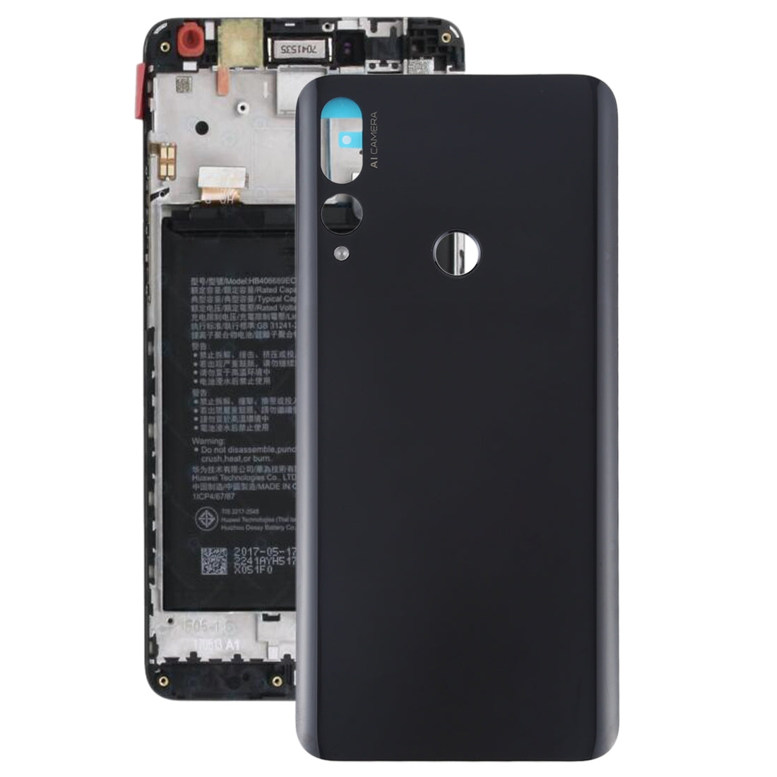 Cache Batterie Coque Arrière Huawei Y9 Prime 2019 Noir