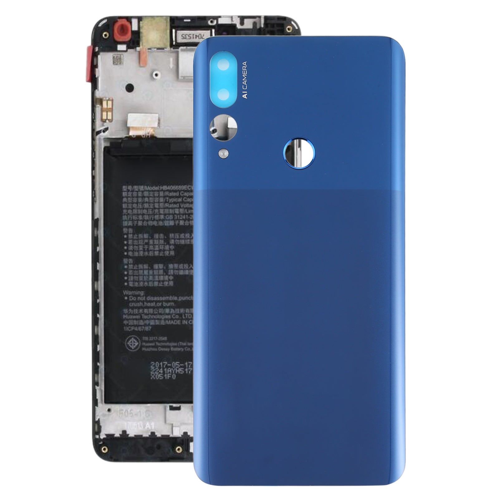 Cache Batterie Coque Arrière Huawei Y9 Prime 2019 Bleu