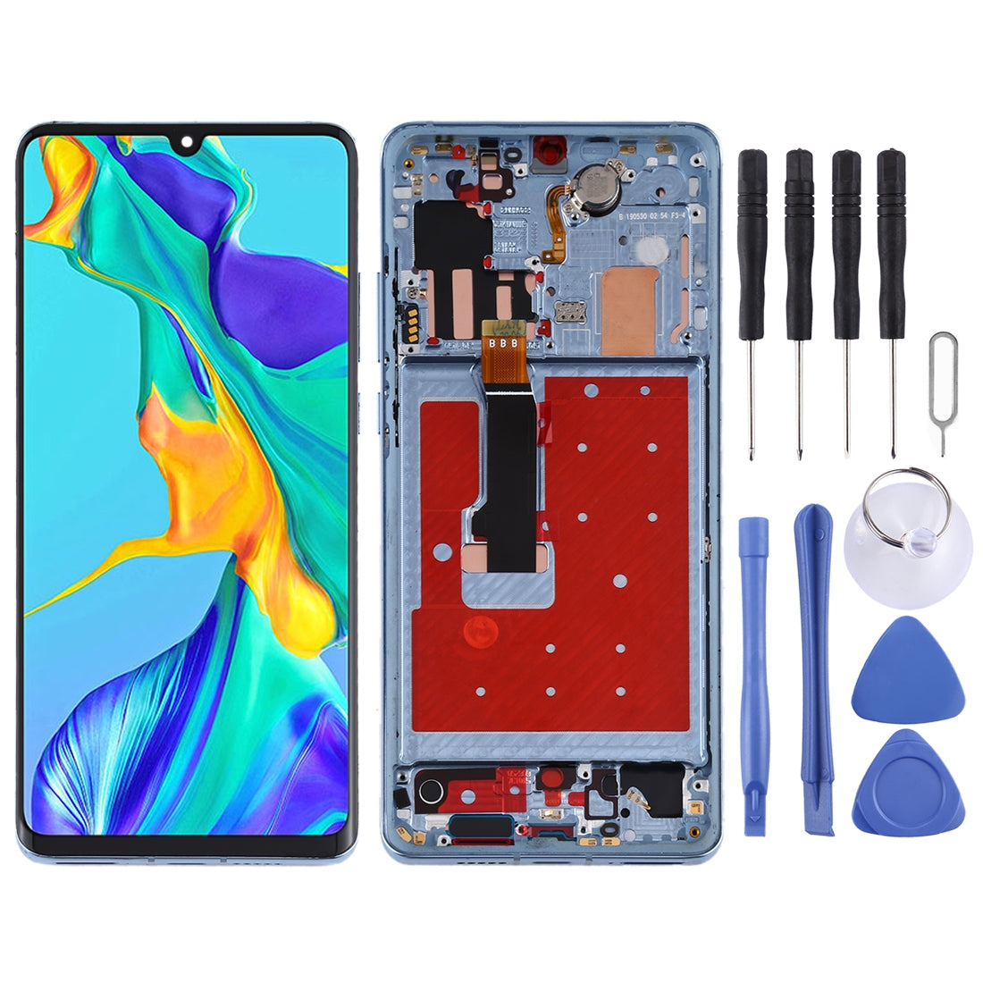 Full Screen LCD + Touch + Frame Huawei P30 Pro Silver
