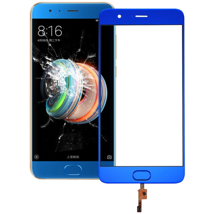 Front Screen Outer Glass Lens Support Fingerprint Identification for Xiaomi MI Note 3 (Blue)