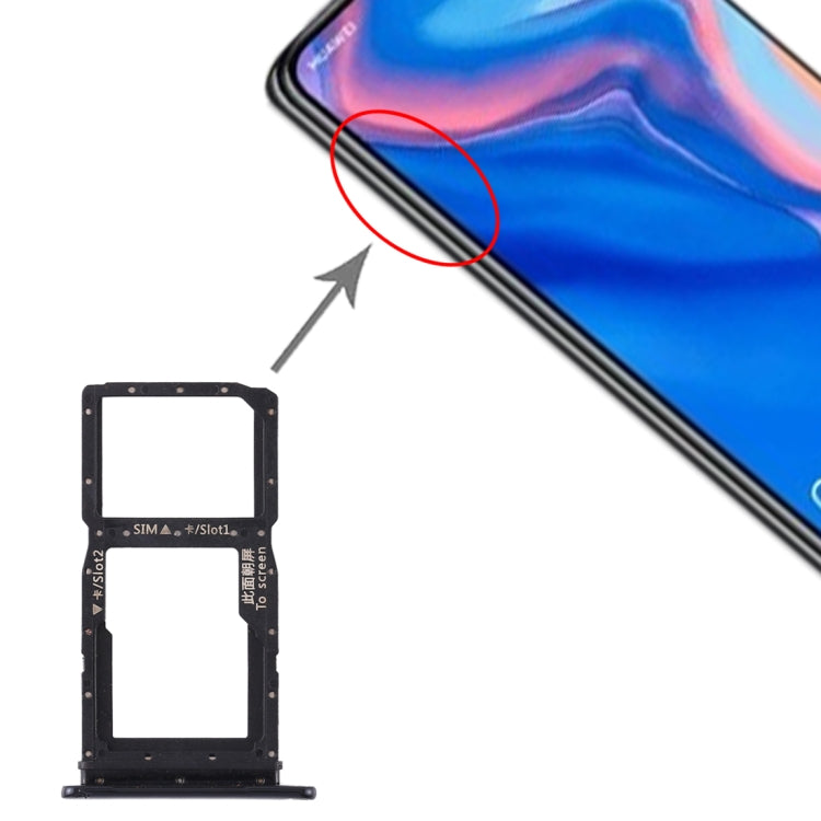 Bandeja de Tarjeta SIM + Bandeja de Tarjeta SIM / Bandeja de Tarjeta Micro SD Para Huawei P Smart Z / Y9 Prime (2019) (Negro)