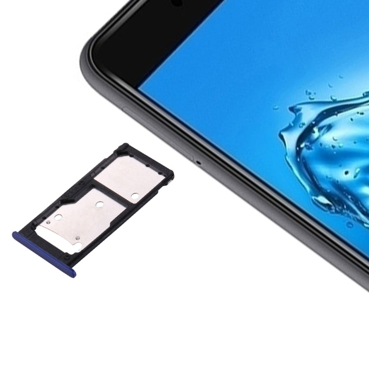 Plateau de carte SIM et plateau de carte SIM / Micro SD pour Huawei Enjoy 7 Plus / Y7 Prime (Bleu foncé)