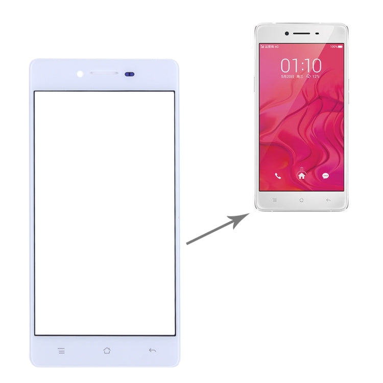 Oppo R7 Front Screen Outer Glass Lens (White)