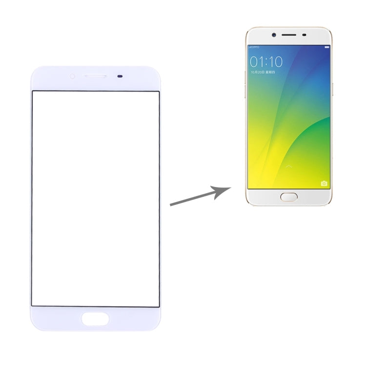 Oppo R9s Front Screen Outer Glass Lens (White)