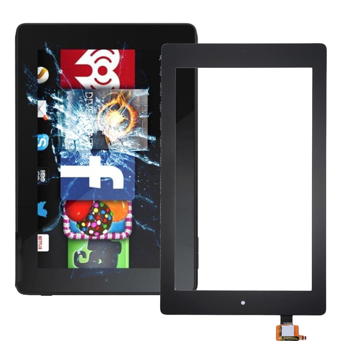 Touch Screen Digitizer Amazon Kindle Fire HD 7 2017 Black