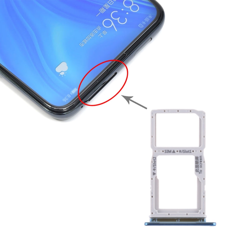 Bandeja de Tarjeta SIM + Bandeja de Tarjeta SIM / Bandeja de Tarjeta Micro SD Para Huawei Enjoy 10 Plus (Cristal de respiración)