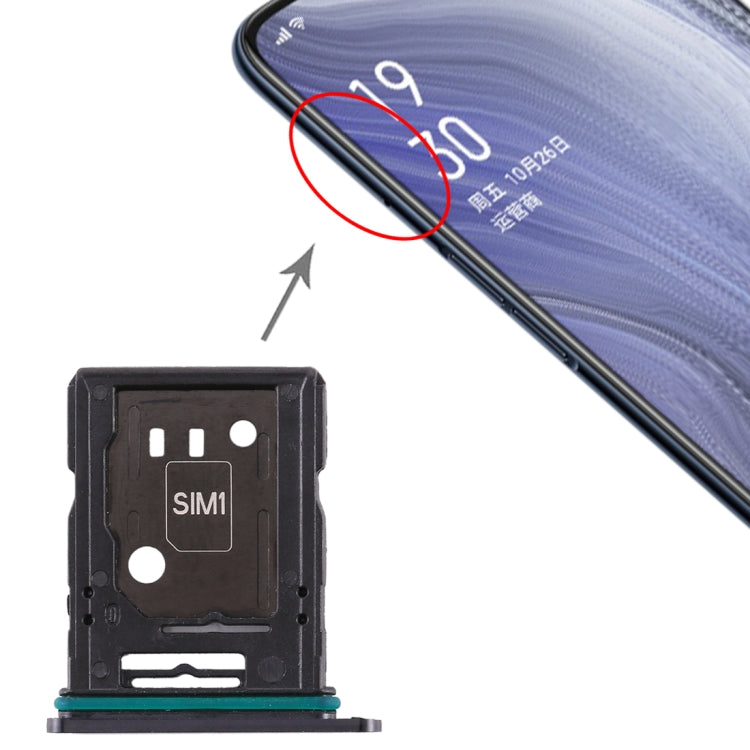 SIM Card Tray + SIM Card Tray / Micro SD Card Tray For Oppo Reno 10x Zoom (Black)
