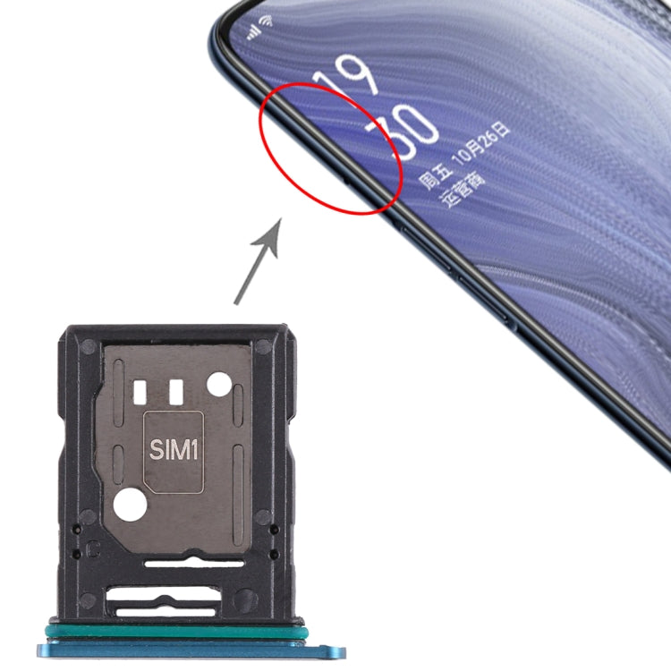 SIM Card Tray + SIM Card Tray / Micro SD Card Tray For Oppo Reno 10x Zoom (Blue)