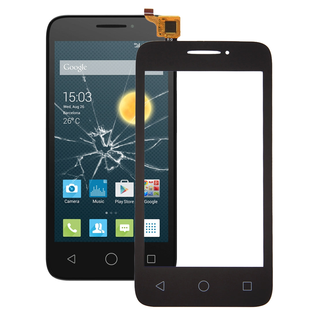 Touch Screen Digitizer Alcatel One Touch Pixi 3 4.0 4013 Black
