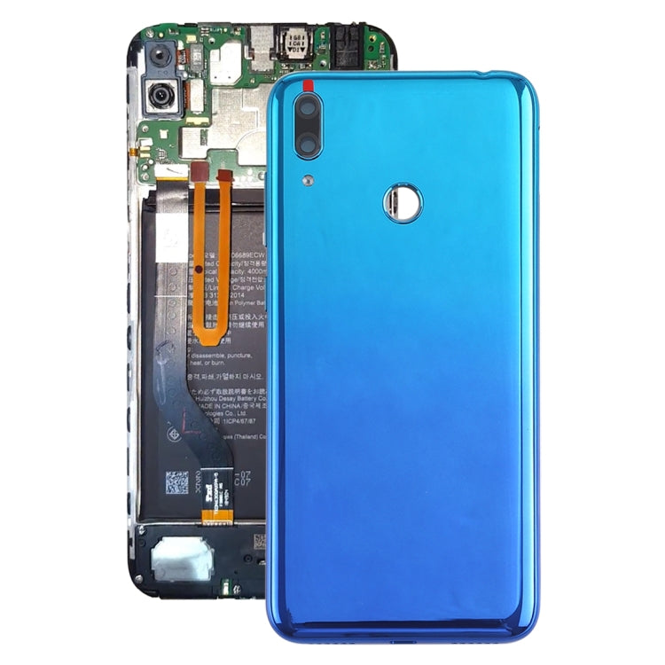 Coque arrière de batterie d'origine avec objectif d'appareil photo et touches latérales pour Huawei Y7 Prime (2019) (Bleu)