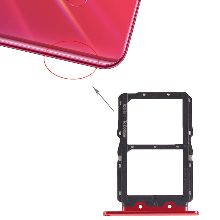 Bandeja Tarjeta SIM + Bandeja Tarjeta SIM Para Huawei Nova 4 (Rojo)