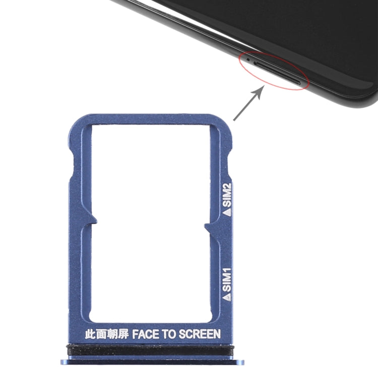 Dual SIM Card Tray for Xiaomi MI 8 (Blue)