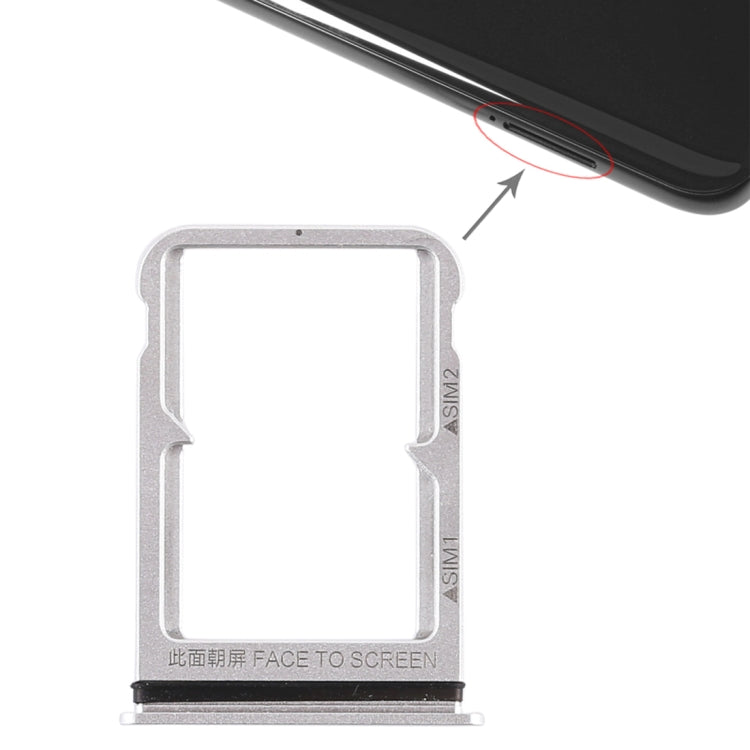 Dual SIM Card Tray for Xiaomi MI 8 (Silver)