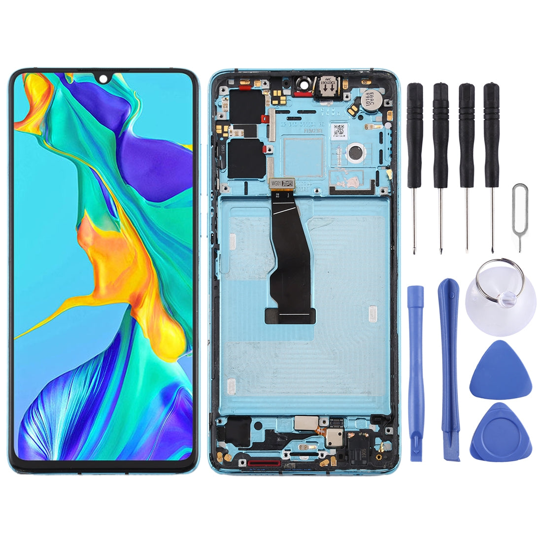 Ecran Complet LCD + Tactile + Châssis Huawei P30 Multicolore