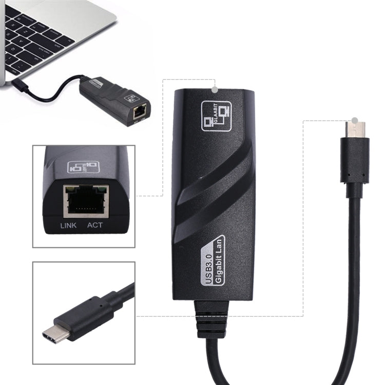 Adaptador de red de 15 cm USB-C / Type-C a RJ45 Gigabit Ethernet