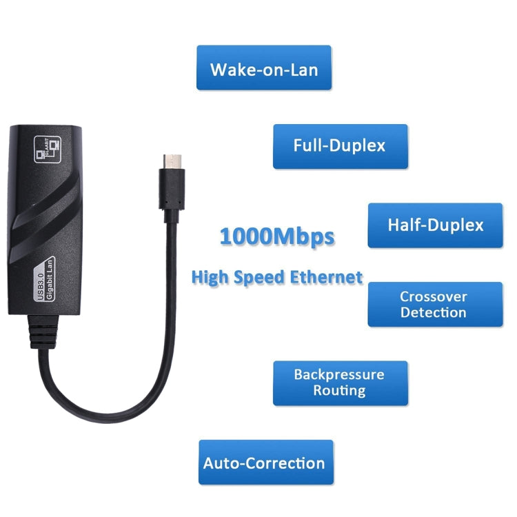 Adaptateur réseau Ethernet Gigabit USB-C / Type-C de 15 cm vers RJ45